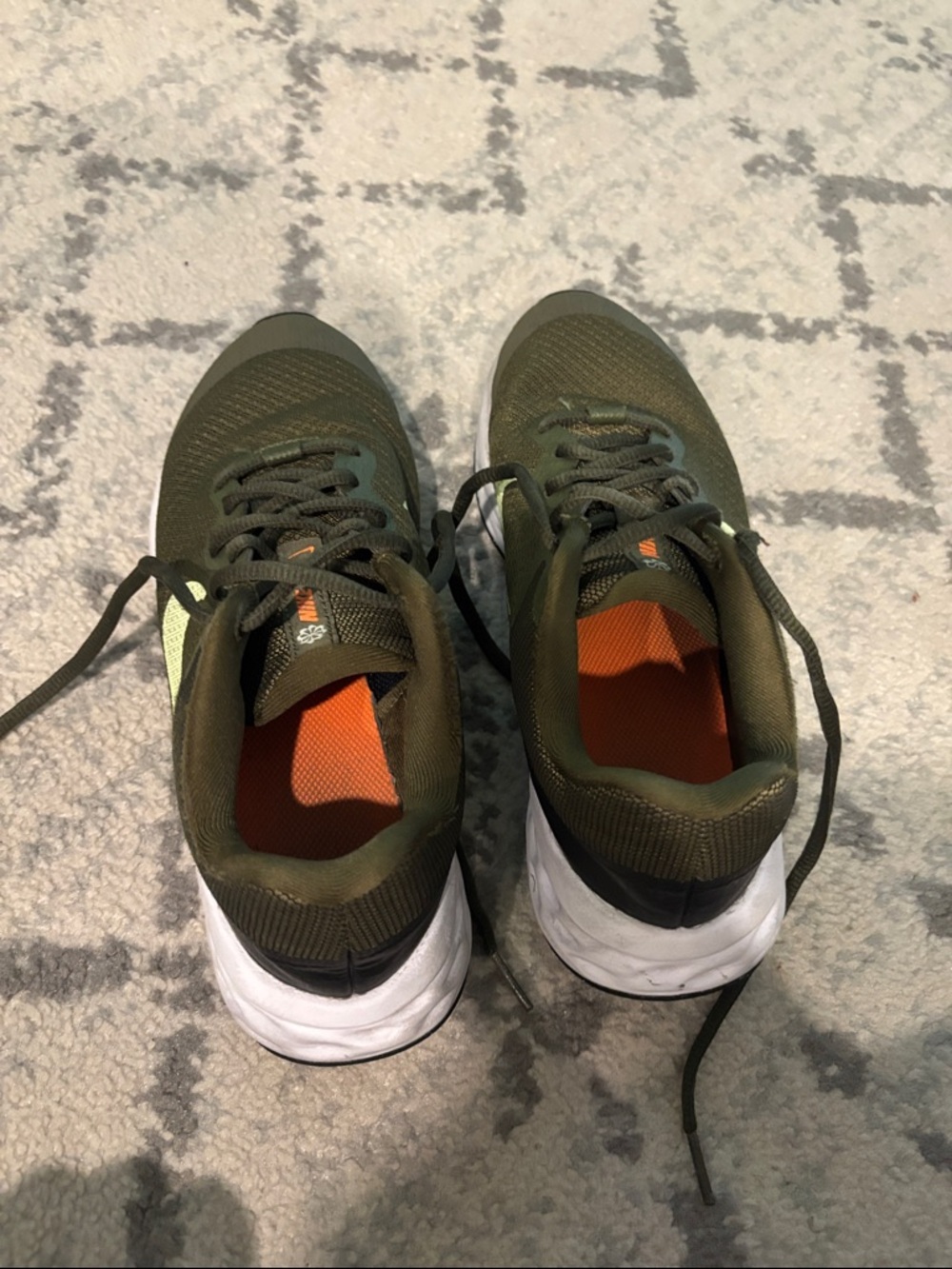 Boy’s Olive Green Athletic Sneakers with White Sole